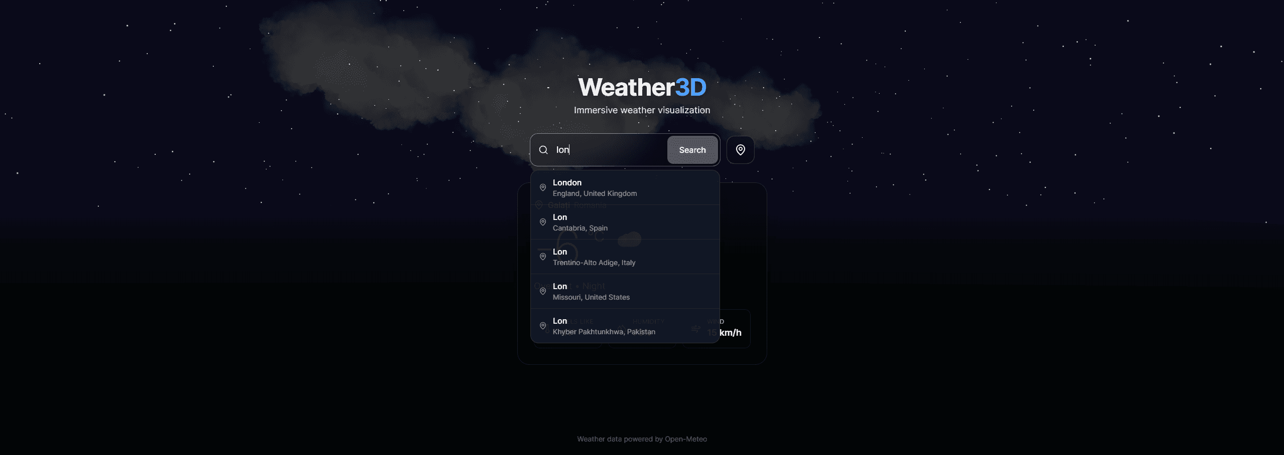 Weather App Search